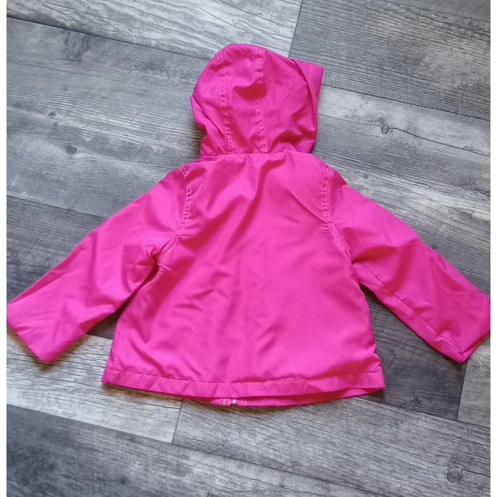 Carter's Girls 24 Mths Pink With Yellow Trim Full Snap Rain Jacket